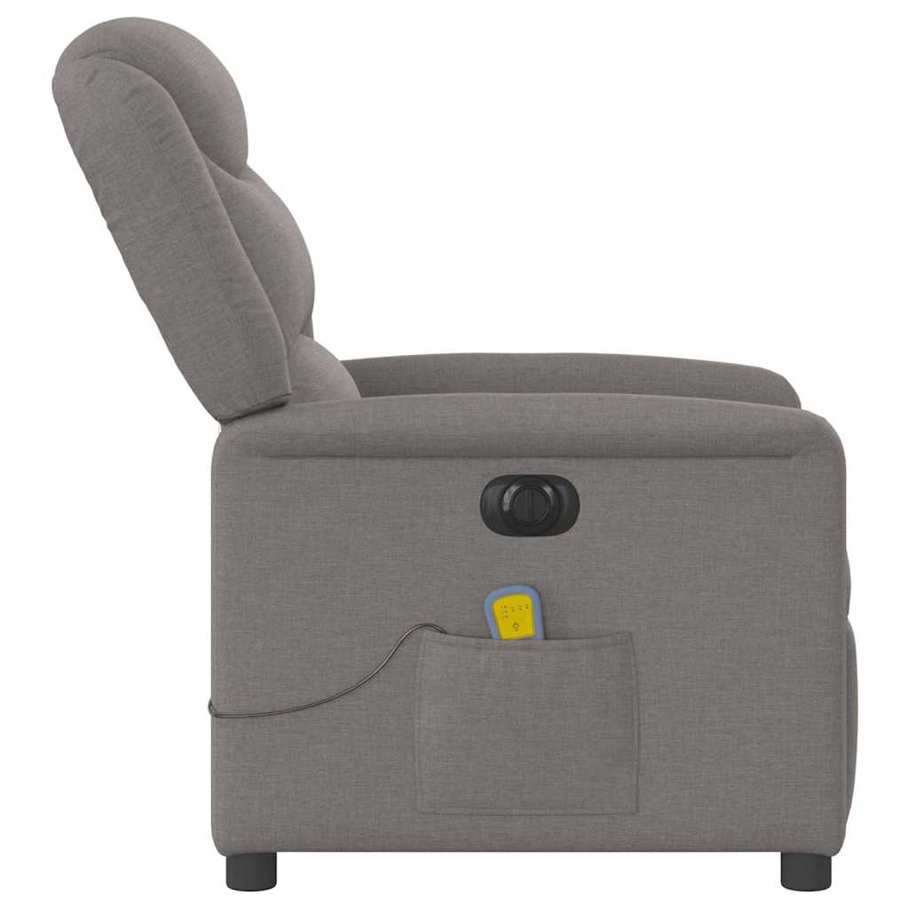 Fotoliu electric de masaj rabatabil, gri taupe, textil GartenMobel Dekor