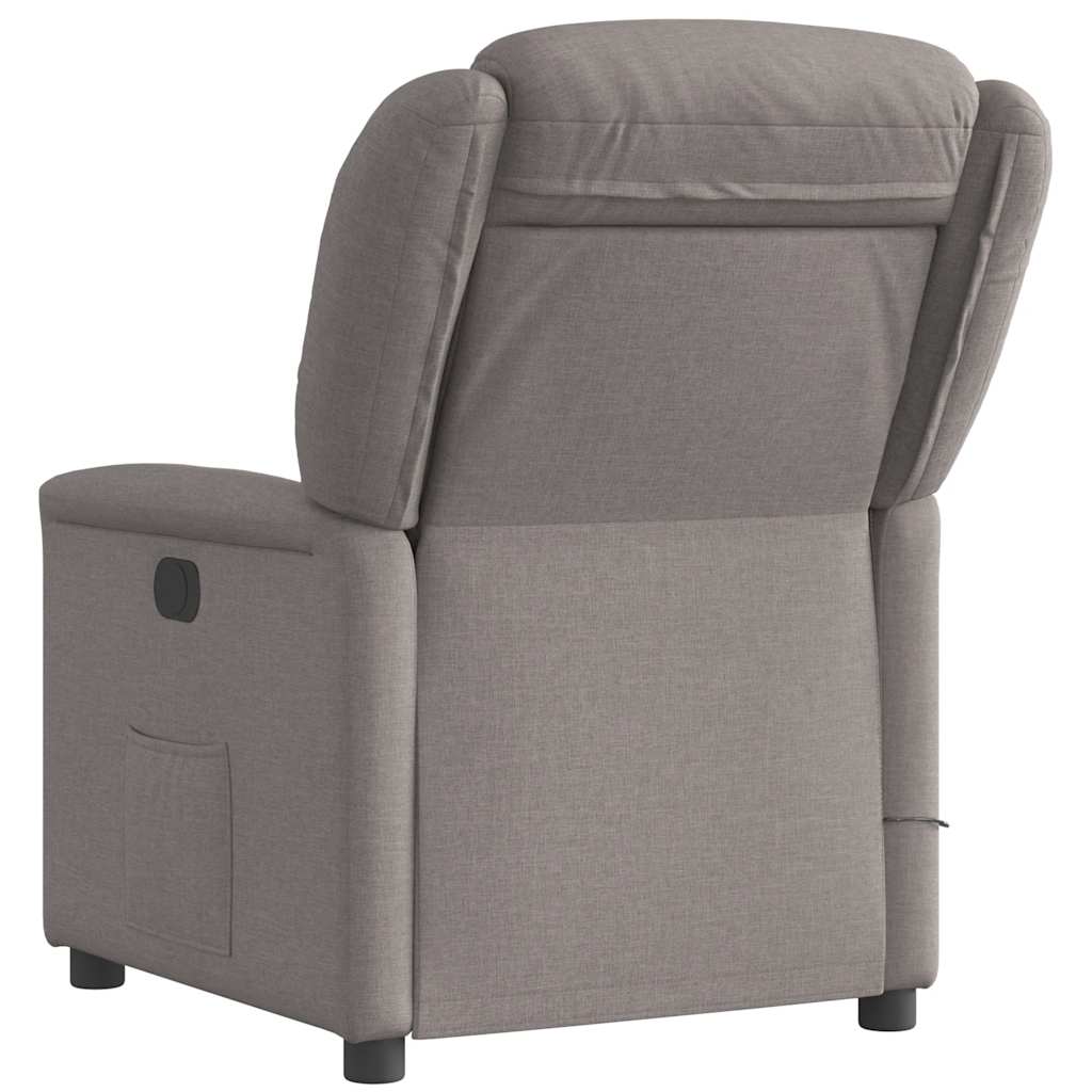 Fotoliu electric de masaj rabatabil, gri taupe, textil GartenMobel Dekor