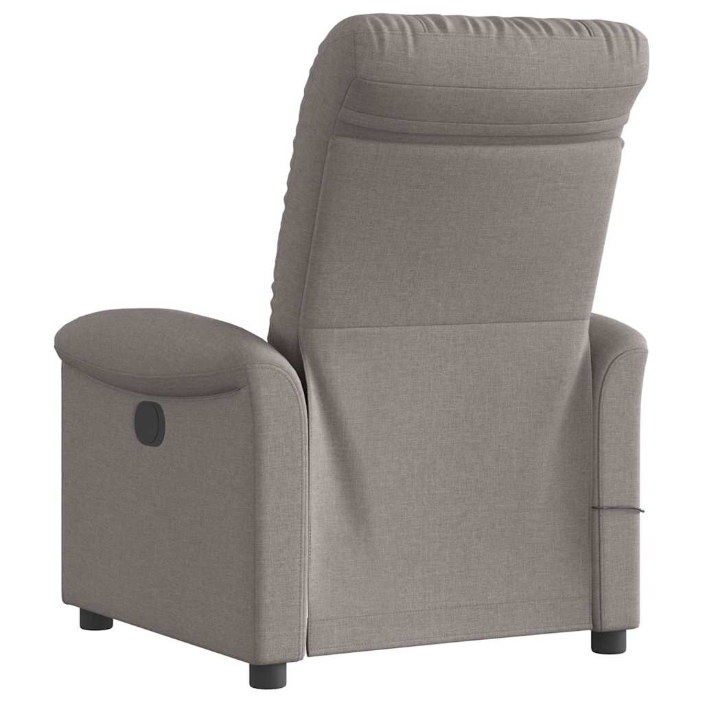Fotoliu electric de masaj rabatabil, gri taupe, textil GartenMobel Dekor