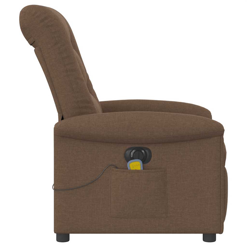 Fotoliu electric de masaj rabatabil, maro, textil GartenMobel Dekor