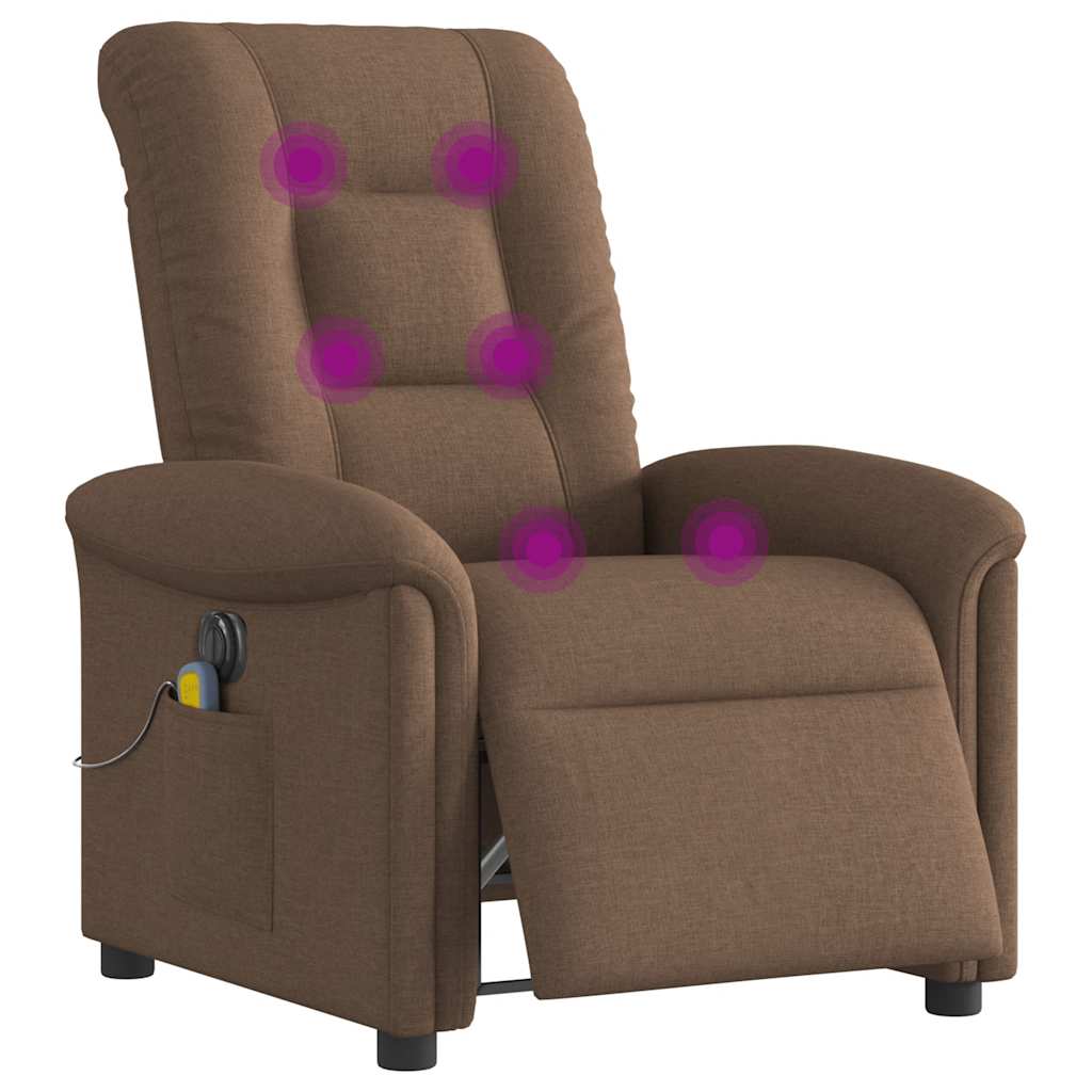 Fotoliu electric de masaj rabatabil, maro, textil GartenMobel Dekor