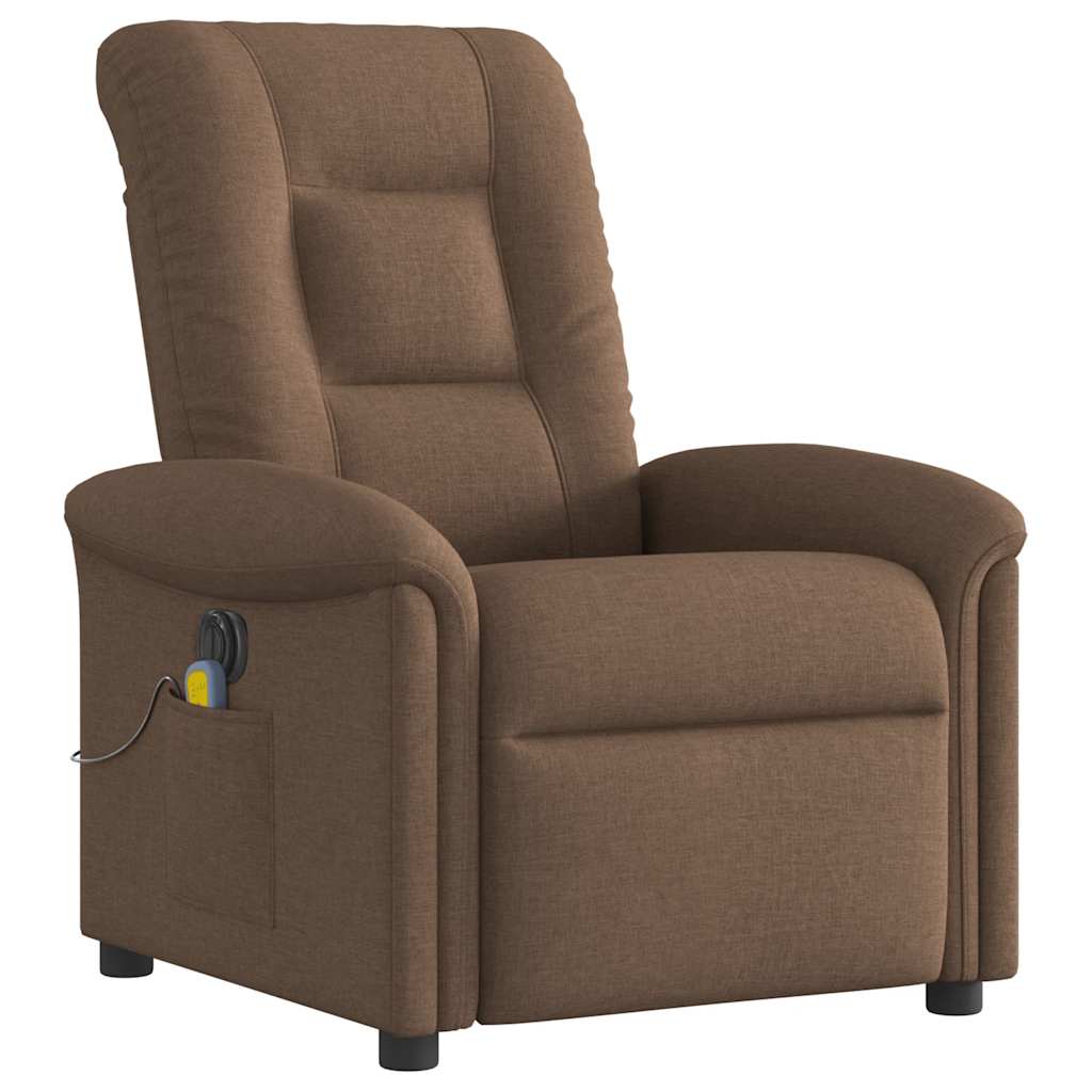 Fotoliu electric de masaj rabatabil, maro, textil GartenMobel Dekor