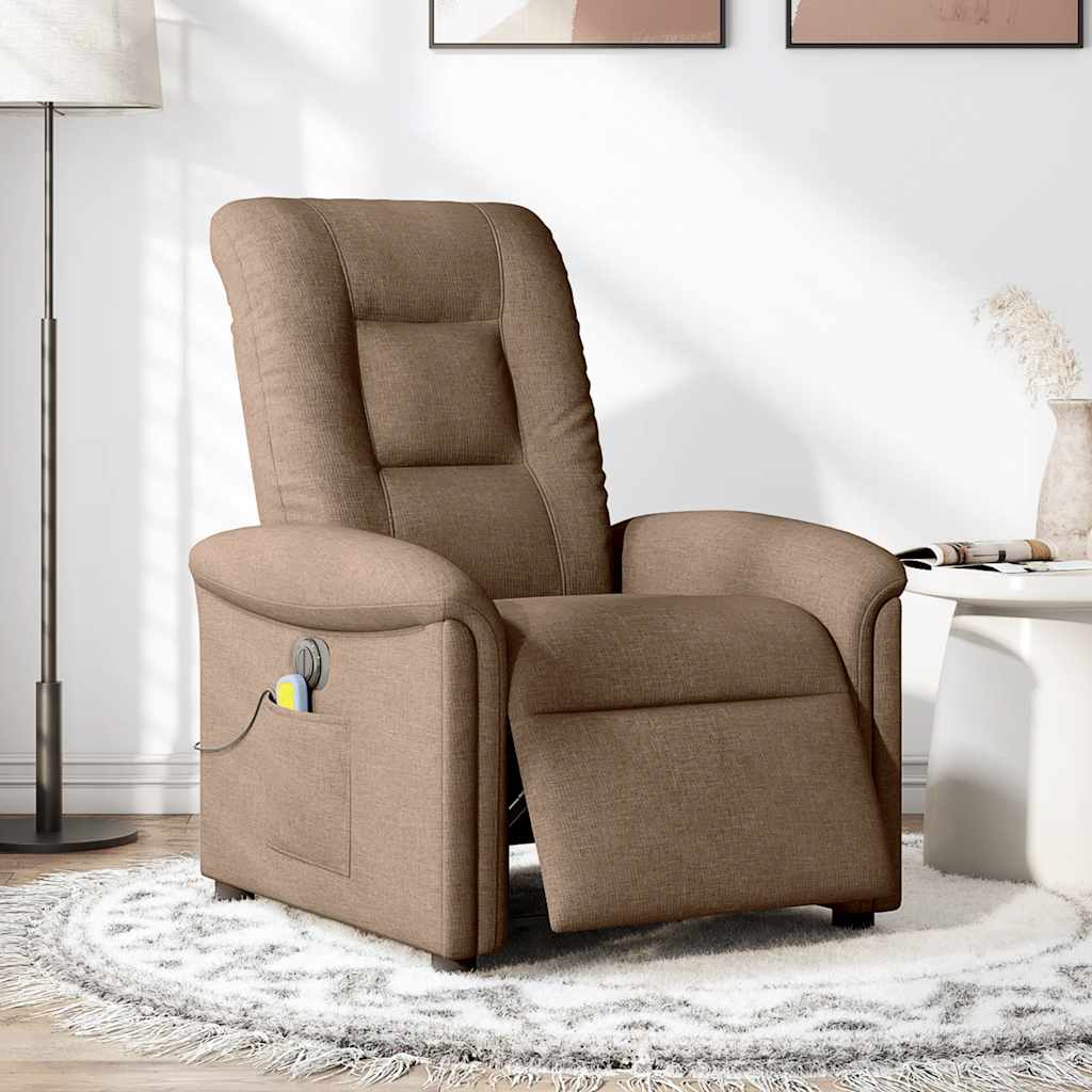 Fotoliu electric de masaj rabatabil, maro, textil GartenMobel Dekor