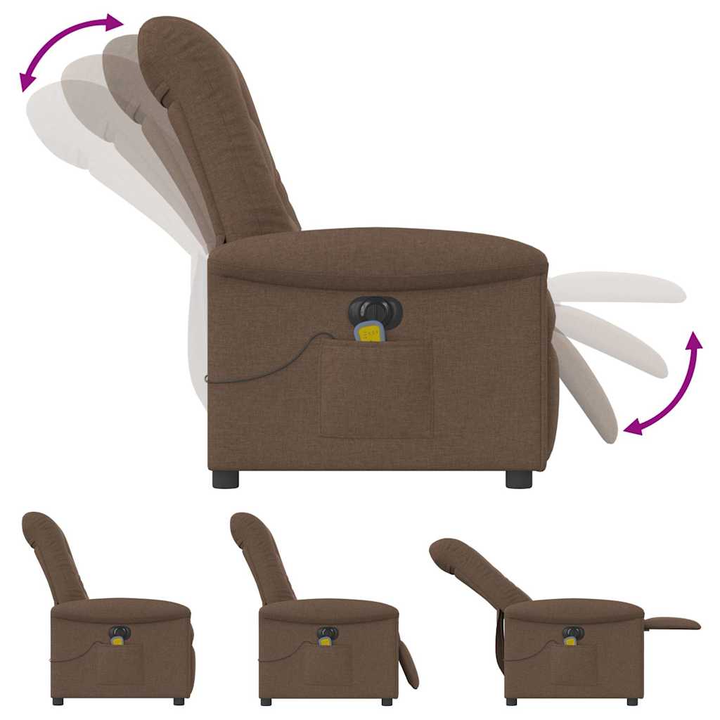 Fotoliu electric de masaj rabatabil, maro, textil GartenMobel Dekor