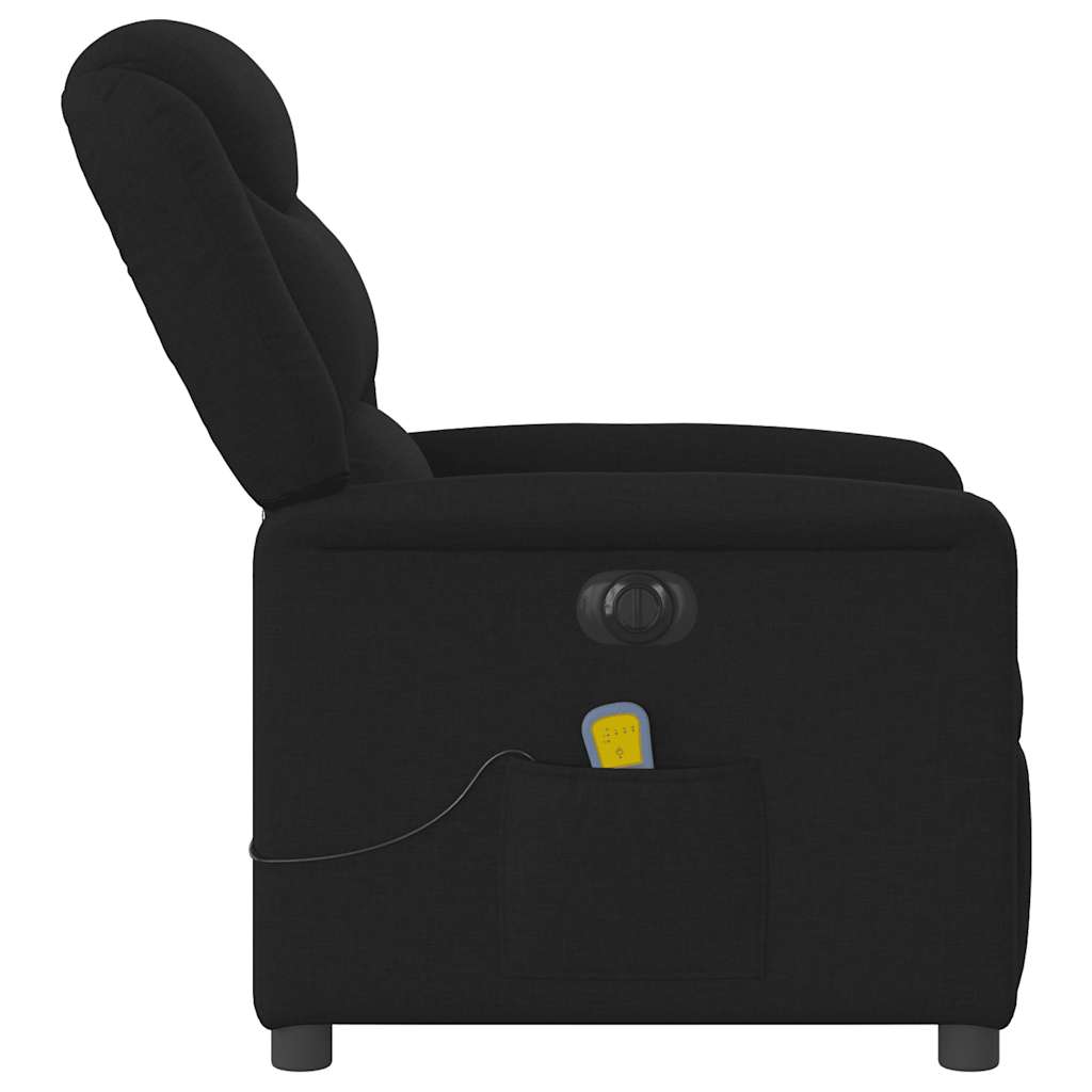 Fotoliu electric de masaj rabatabil, negru, textil GartenMobel Dekor