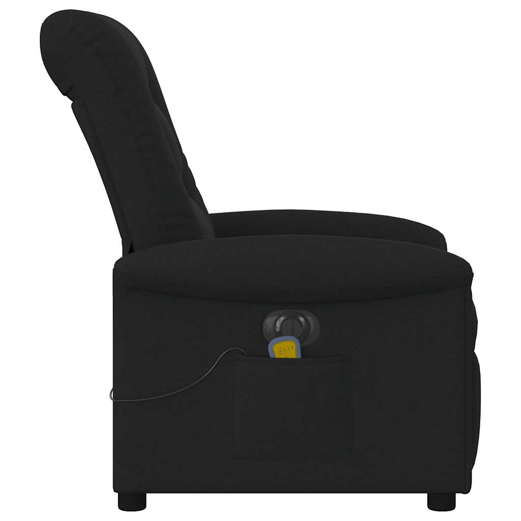 Fotoliu electric de masaj rabatabil, negru, textil GartenMobel Dekor