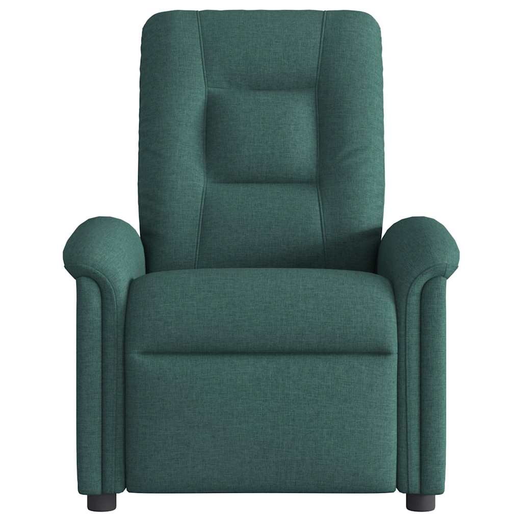 Fotoliu electric de masaj rabatabil, verde închis, textil GartenMobel Dekor