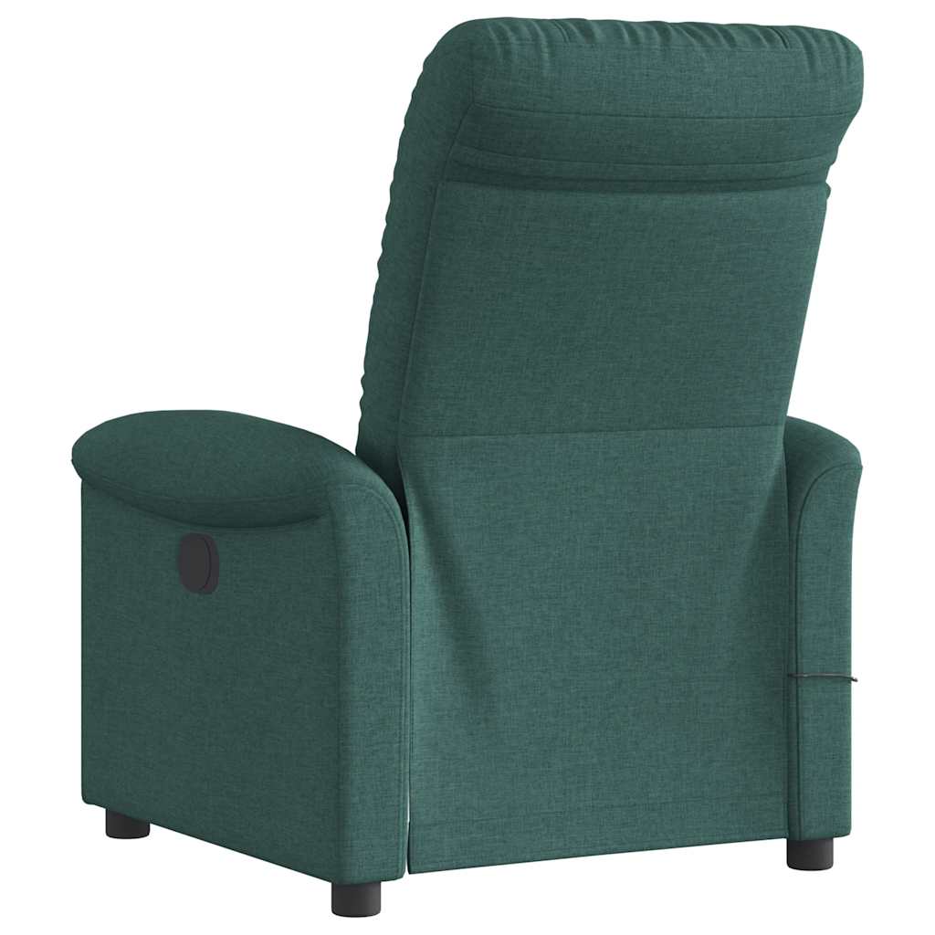 Fotoliu electric de masaj rabatabil, verde închis, textil GartenMobel Dekor