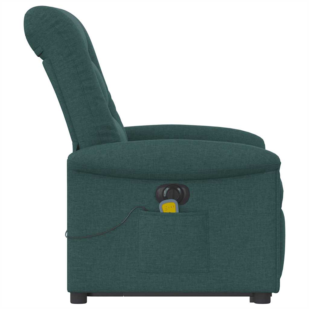 Fotoliu electric masaj rabatabil / ridicare verde închis textil GartenMobel Dekor