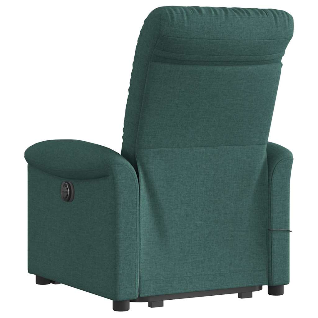 Fotoliu electric masaj rabatabil / ridicare verde închis textil GartenMobel Dekor