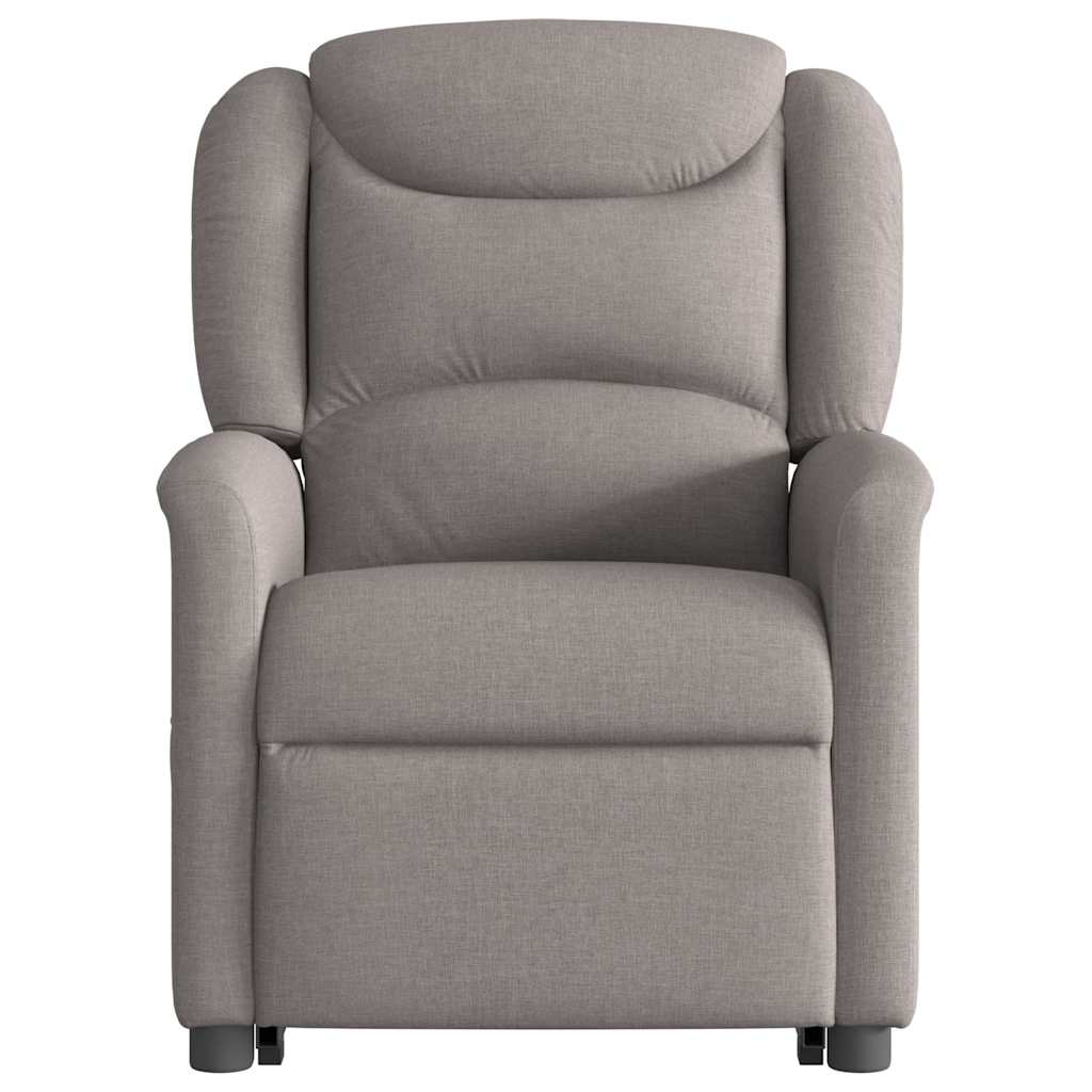 Fotoliu electric masaj rabatabil cu ridicare, gri taupe, textil GartenMobel Dekor