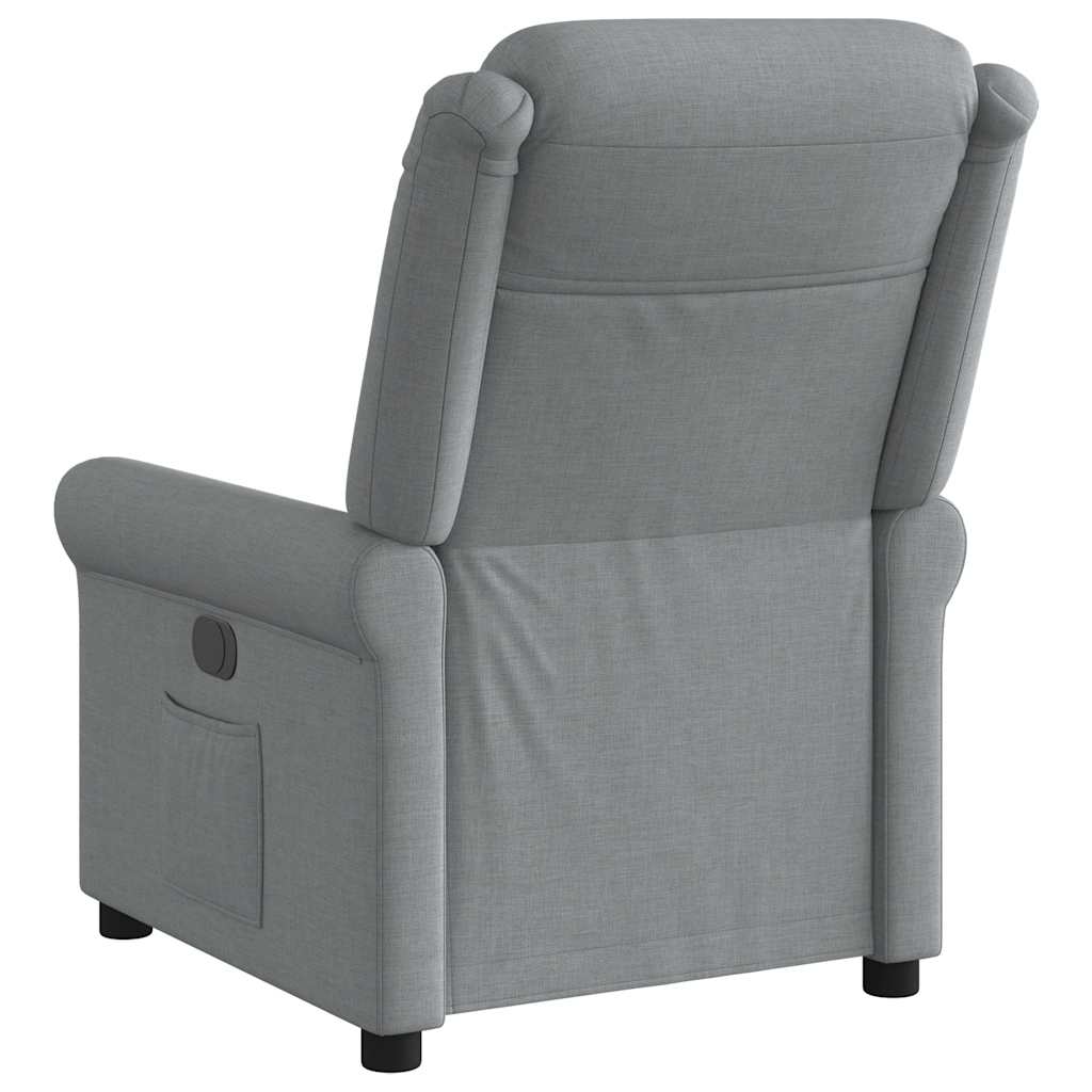 Fotoliu rabatabil electric, gri deschis, textil GartenMobel Dekor