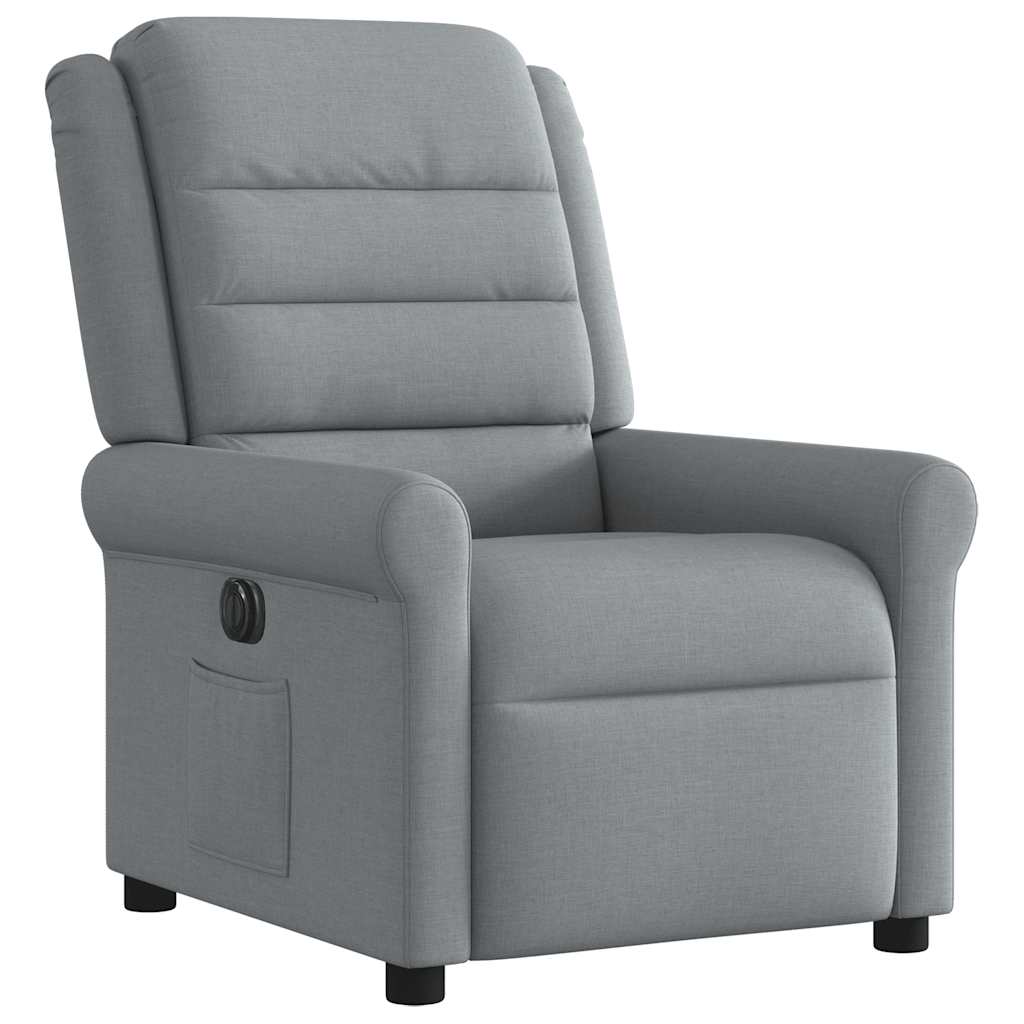 Fotoliu rabatabil electric, gri deschis, textil GartenMobel Dekor