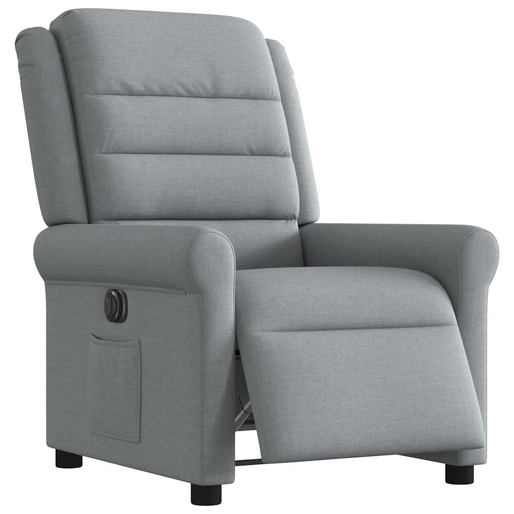 Fotoliu rabatabil electric, gri deschis, textil GartenMobel Dekor
