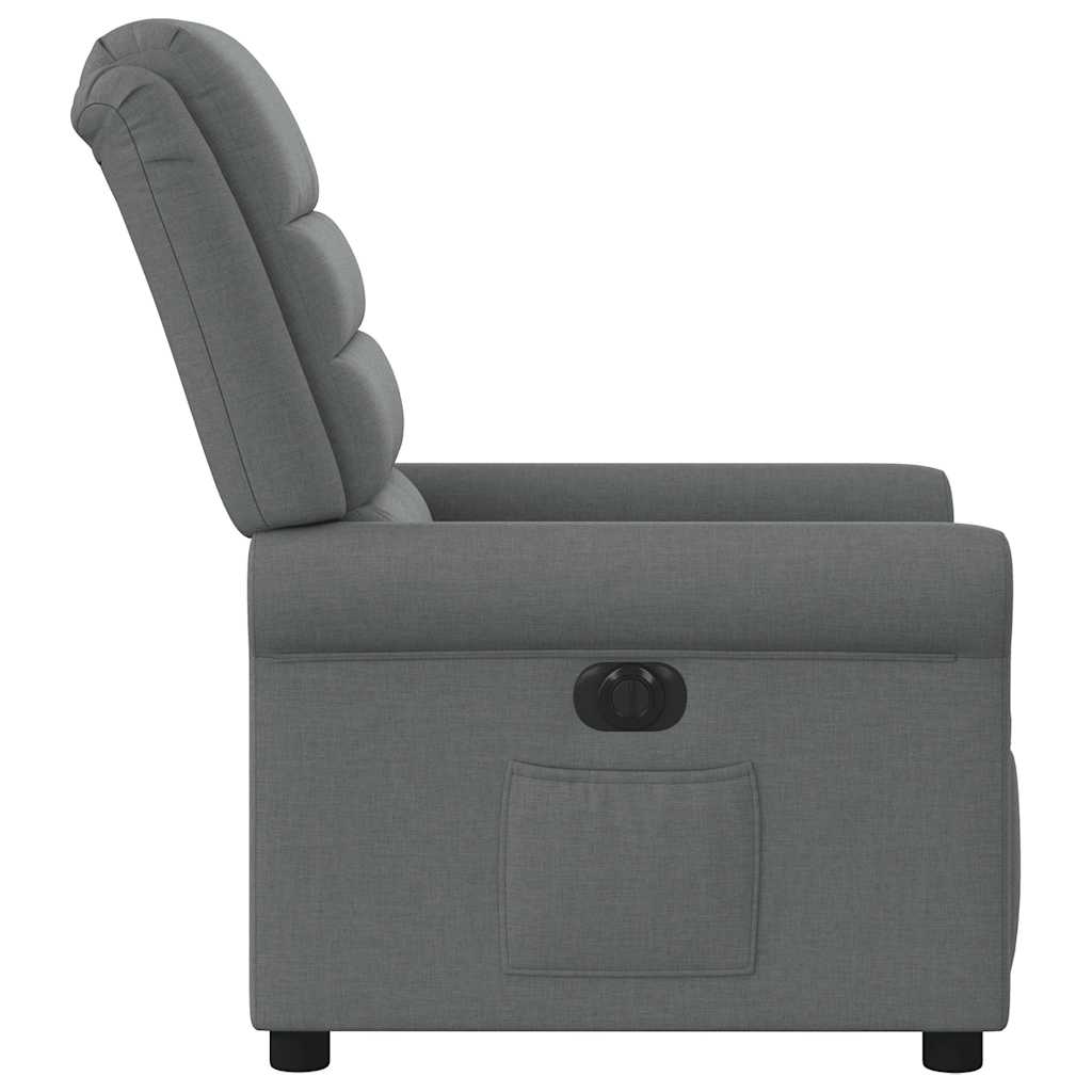 Fotoliu rabatabil electric, gri închis, material textil GartenMobel Dekor