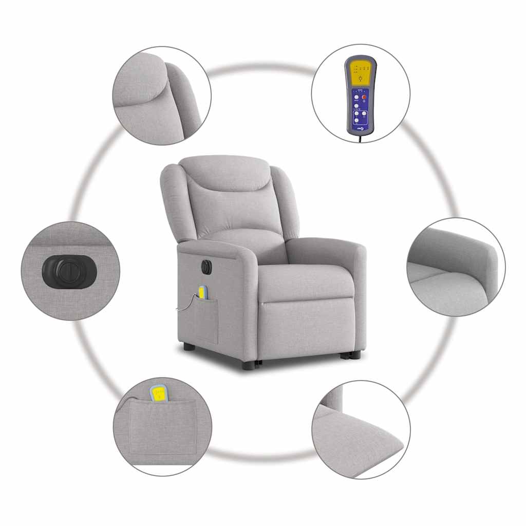 Scaun electric pentru masaj picioare în picioare stofa gri nor GartenMobel Dekor