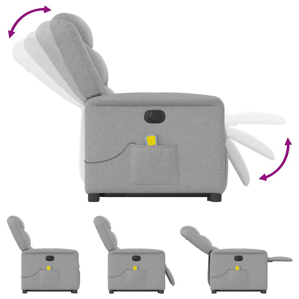 Scaun electric pentru masaj picioare în picioare stofa gri nor GartenMobel Dekor