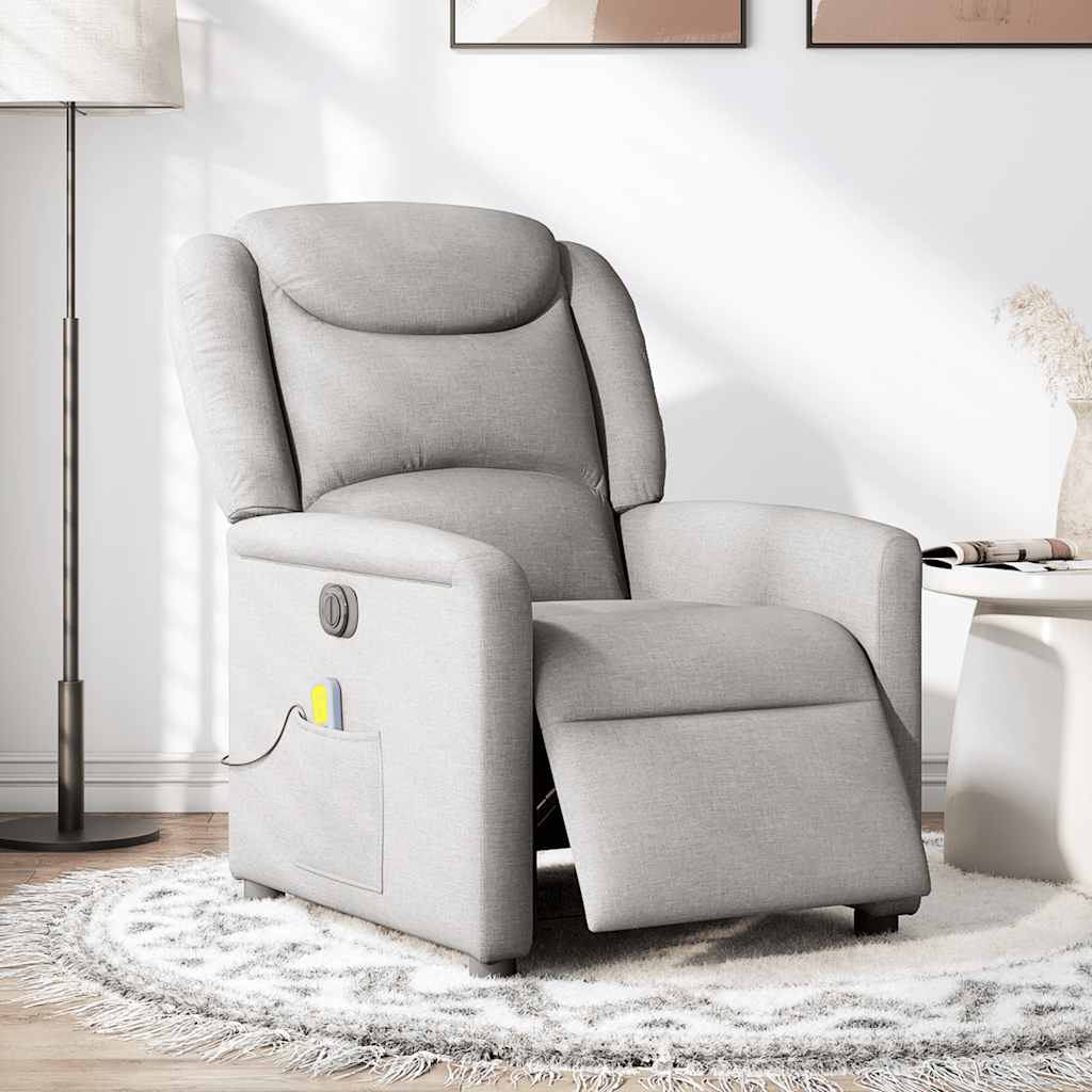 Scaun reclinabil electric pentru masaj Cloud Grey Fabric GartenMobel Dekor