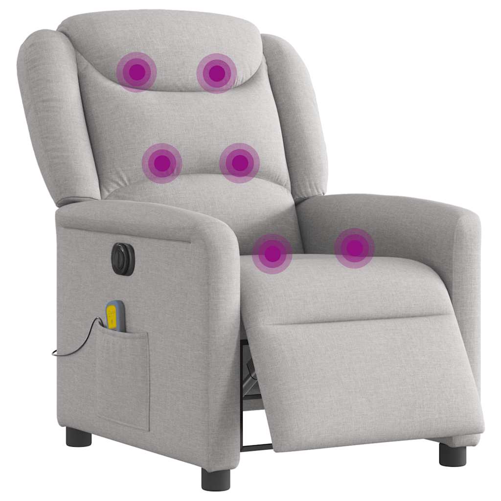 Scaun reclinabil electric pentru masaj Cloud Grey Fabric GartenMobel Dekor