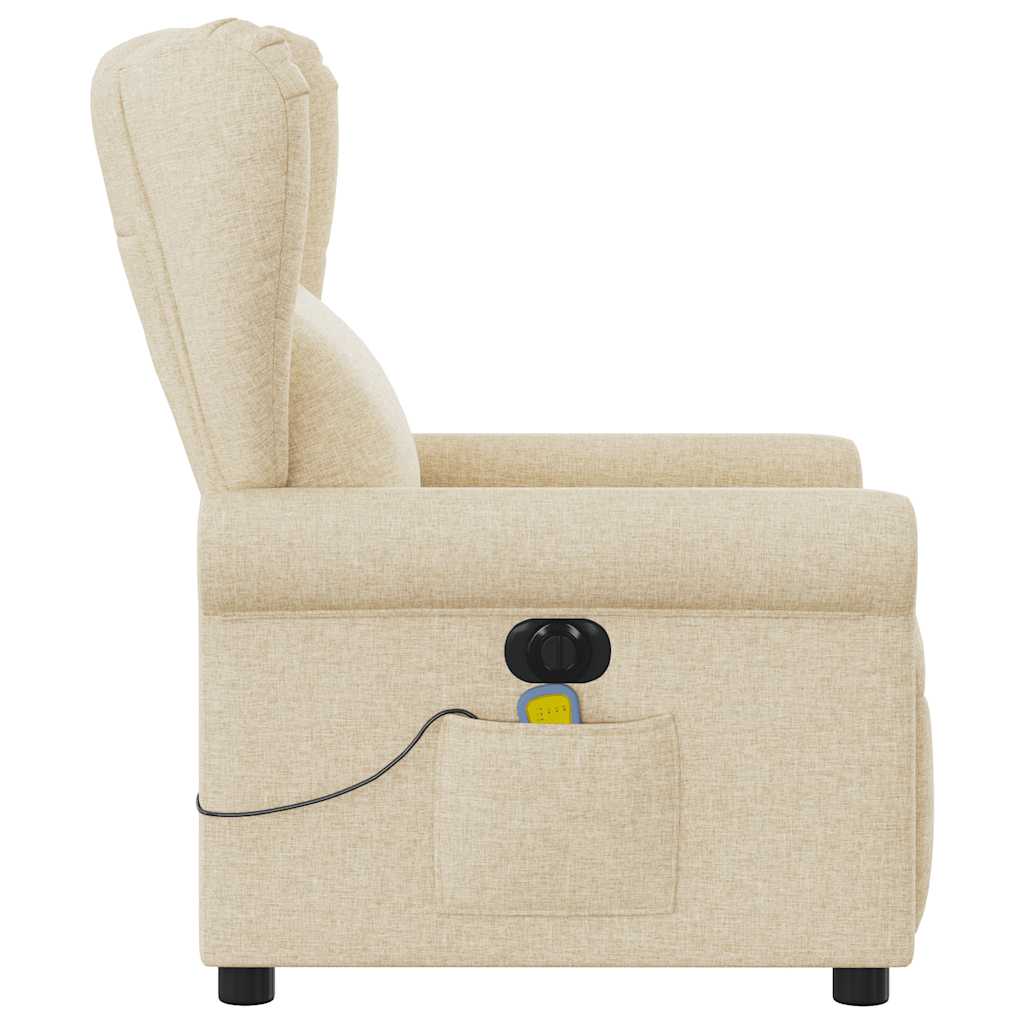 Fotoliu electric de masaj rabatabil, crem, textil GartenMobel Dekor