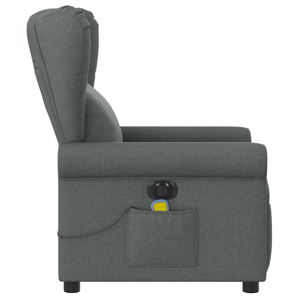 Fotoliu electric de masaj rabatabil, gri închis, textil GartenMobel Dekor