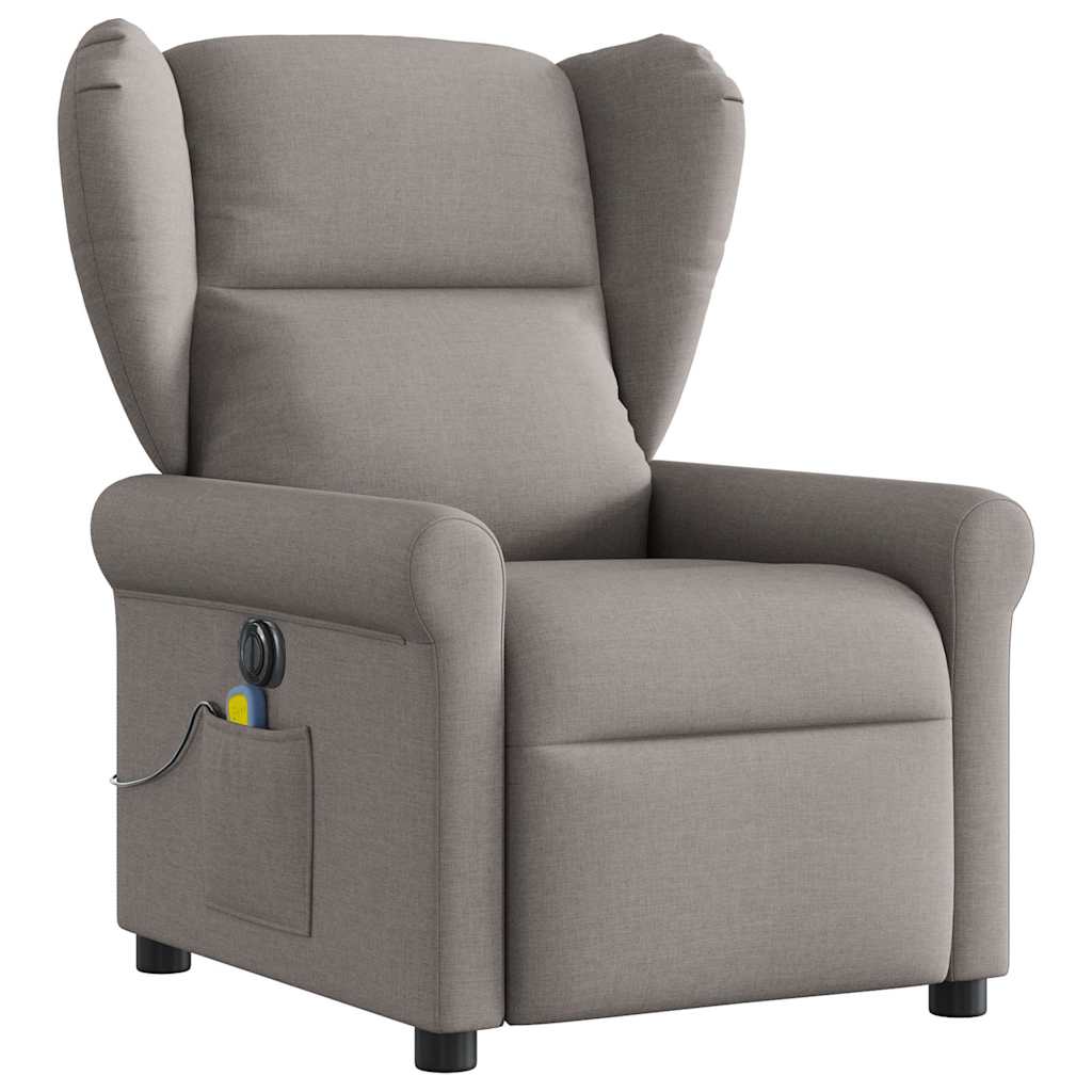 Fotoliu electric de masaj rabatabil, gri taupe, textil GartenMobel Dekor