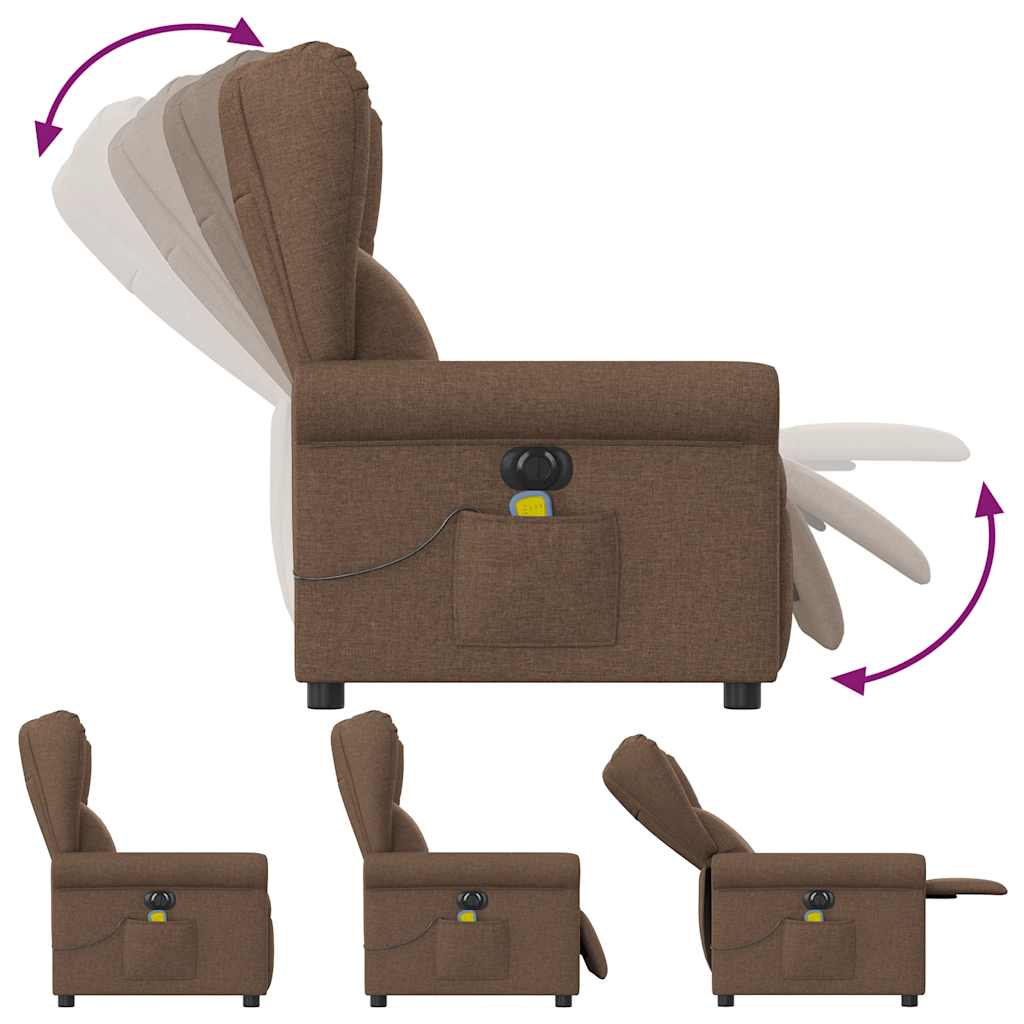 Fotoliu electric de masaj rabatabil, maro, textil GartenMobel Dekor