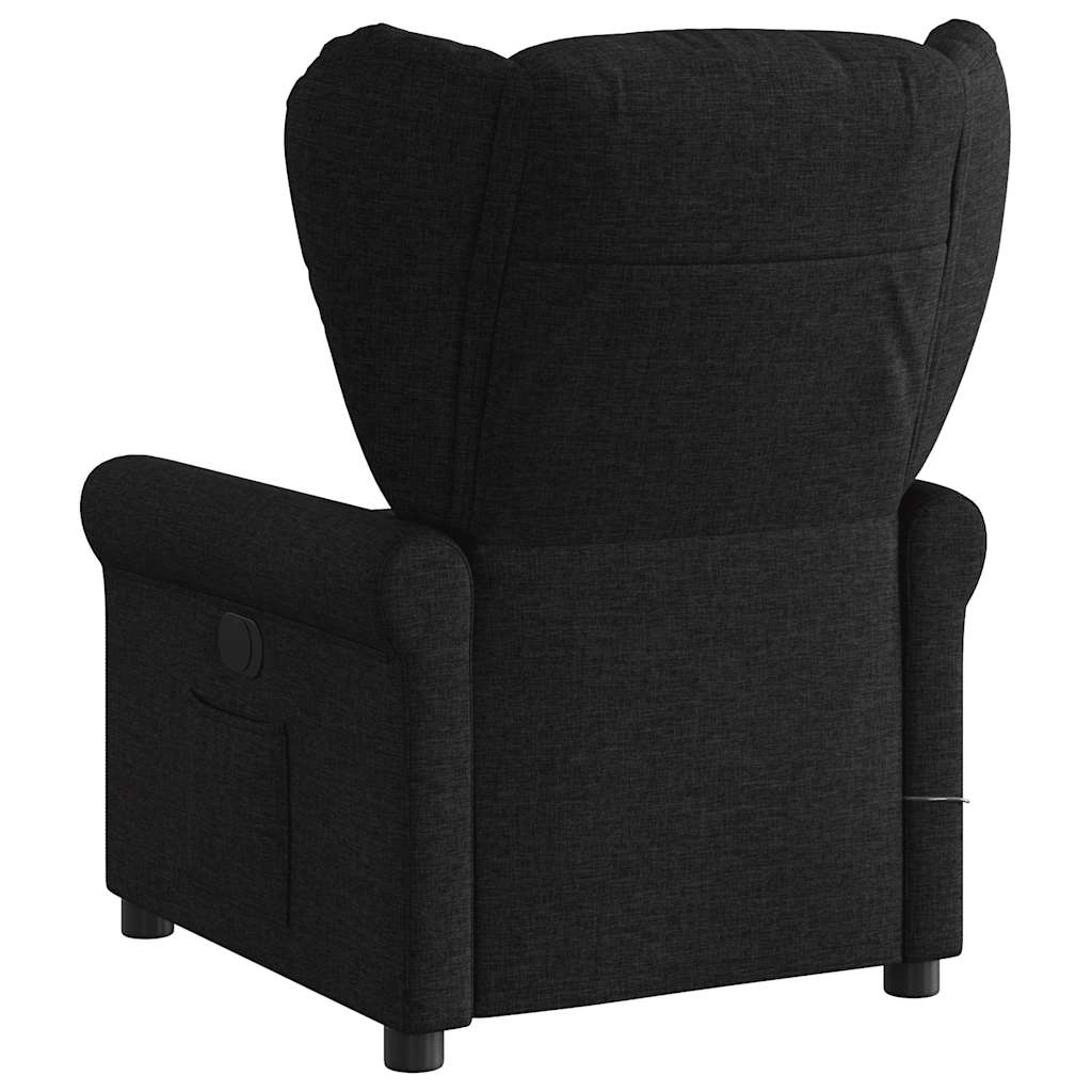 Fotoliu electric de masaj rabatabil, negru, textil GartenMobel Dekor