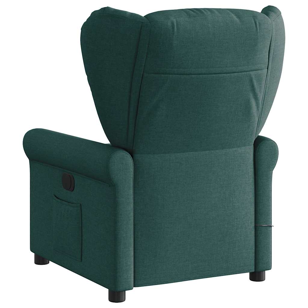 Fotoliu electric de masaj rabatabil, verde închis, textil GartenMobel Dekor
