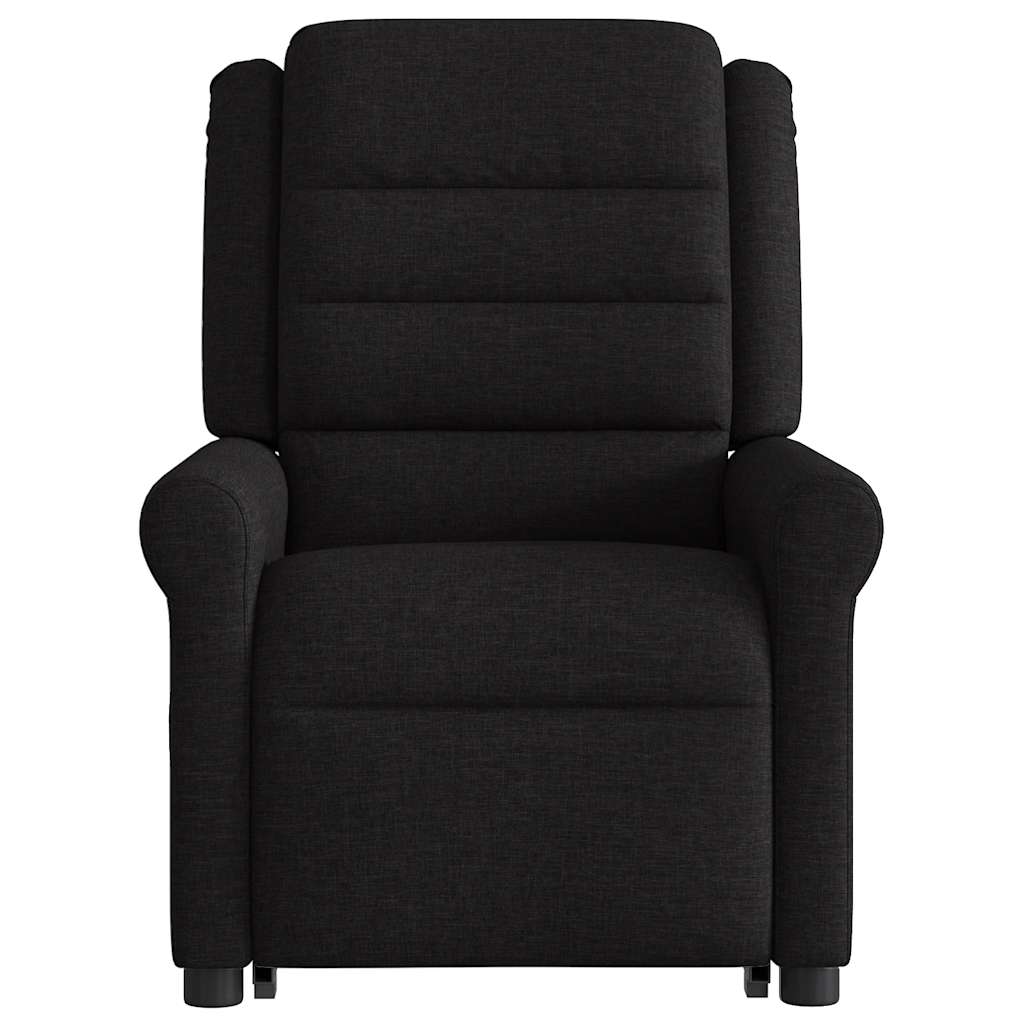 Fotoliu electric de masaj rabatabil cu ridicare, negru, textil GartenMobel Dekor