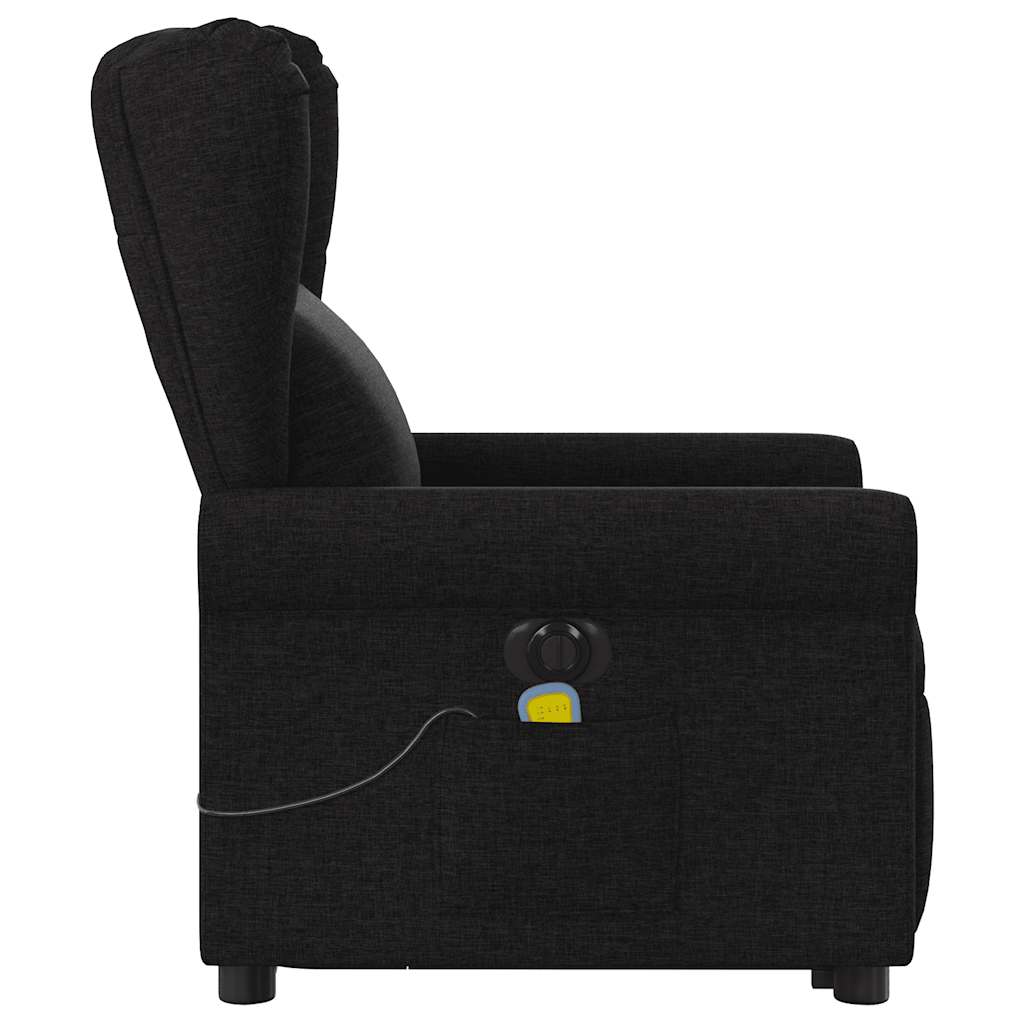 Fotoliu electric de masaj rabatabil cu ridicare, negru, textil GartenMobel Dekor