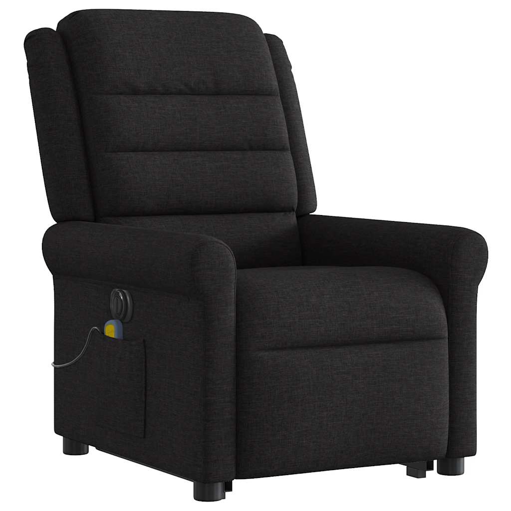 Fotoliu electric de masaj rabatabil cu ridicare, negru, textil GartenMobel Dekor