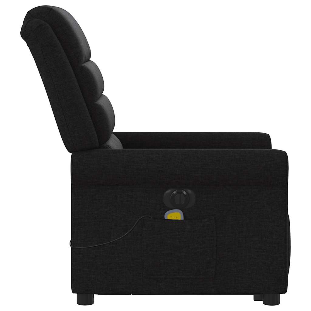 Fotoliu electric de masaj rabatabil cu ridicare, negru, textil GartenMobel Dekor