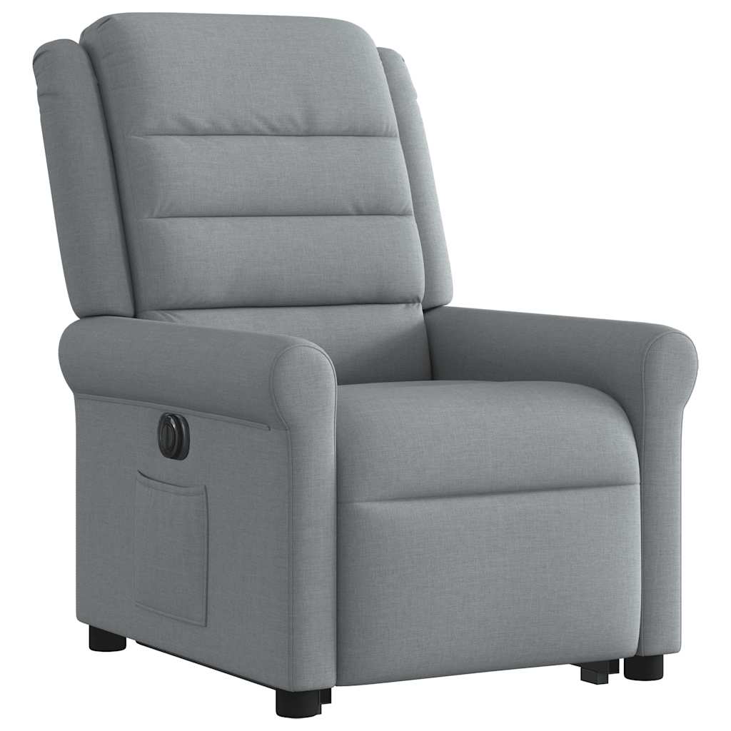 Fotoliu electric rabatabil cu ridicare, gri deschis, textil GartenMobel Dekor