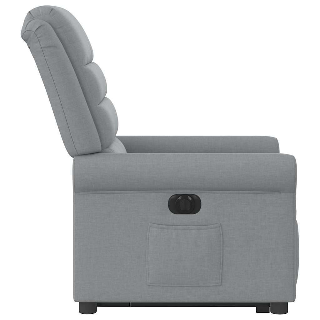 Fotoliu electric rabatabil cu ridicare, gri deschis, textil GartenMobel Dekor