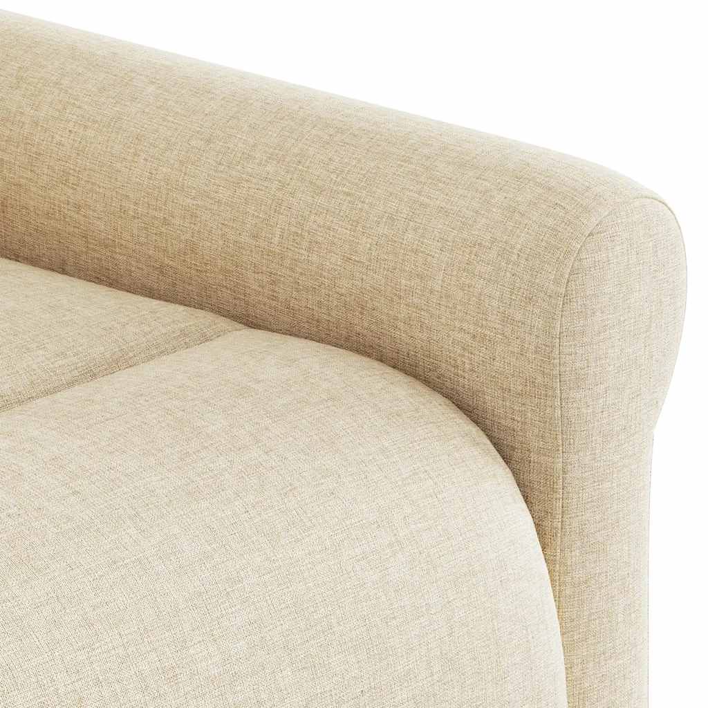 Fotoliu masaj rabatabil cu ridicare, crem, material textil GartenMobel Dekor