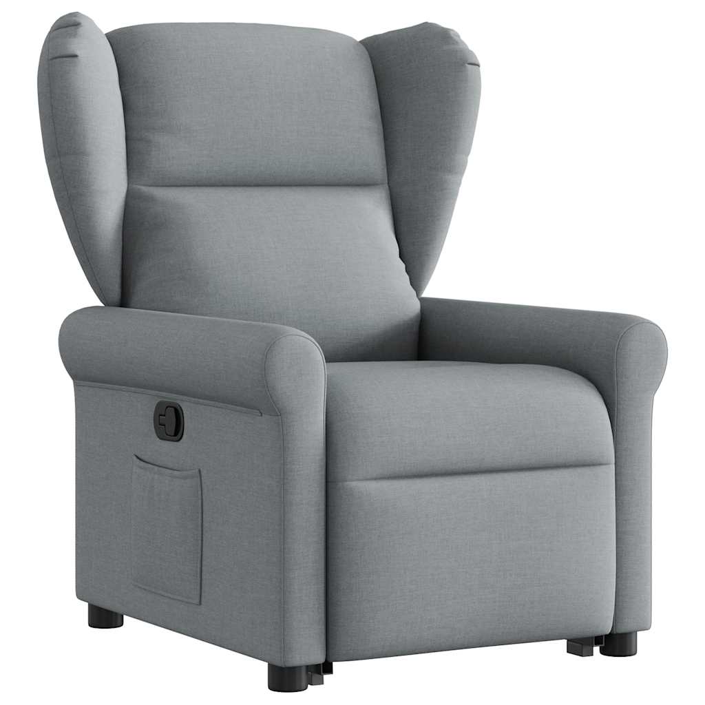 Fotoliu rabatabil cu ridicare, gri deschis, material textil GartenMobel Dekor