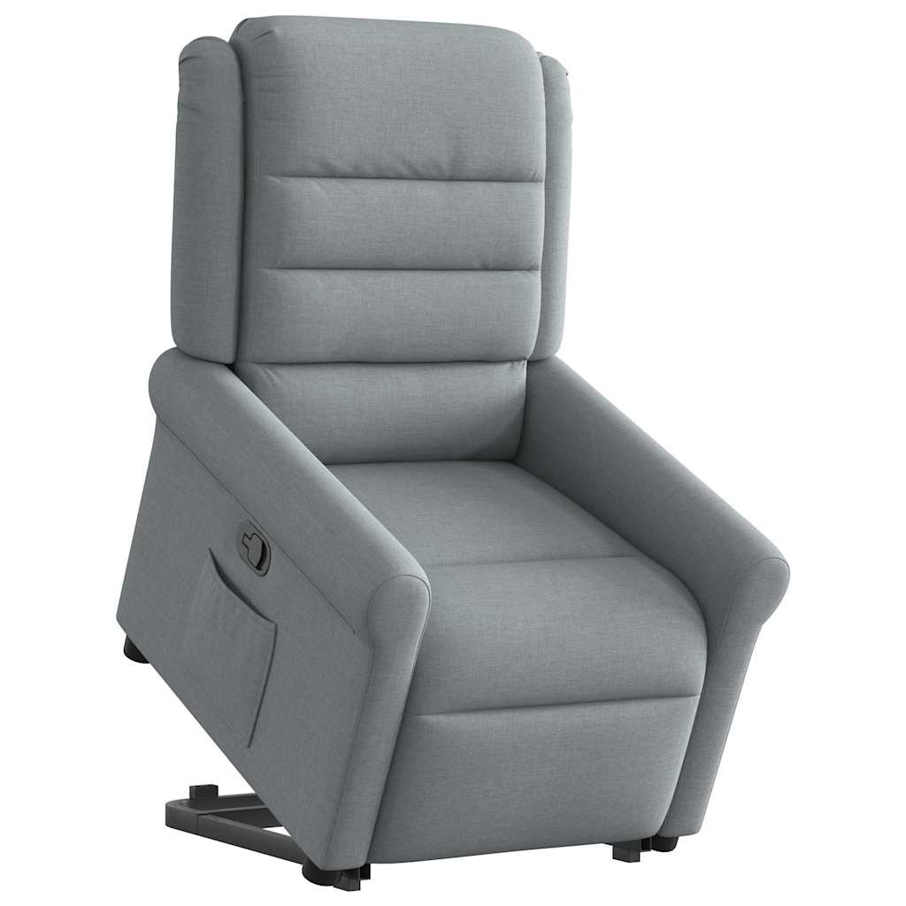 Fotoliu rabatabil cu ridicare, gri deschis, material textil GartenMobel Dekor