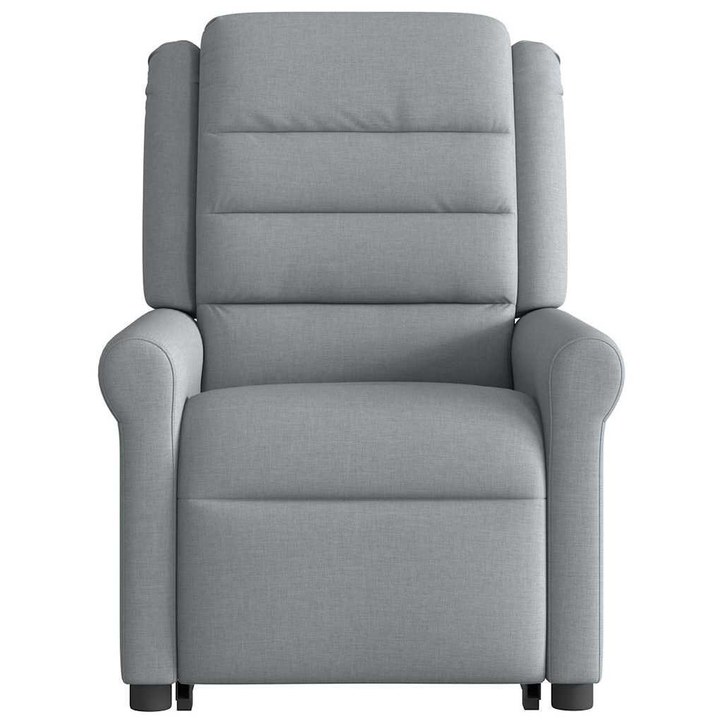 Fotoliu rabatabil cu ridicare, gri deschis, material textil GartenMobel Dekor