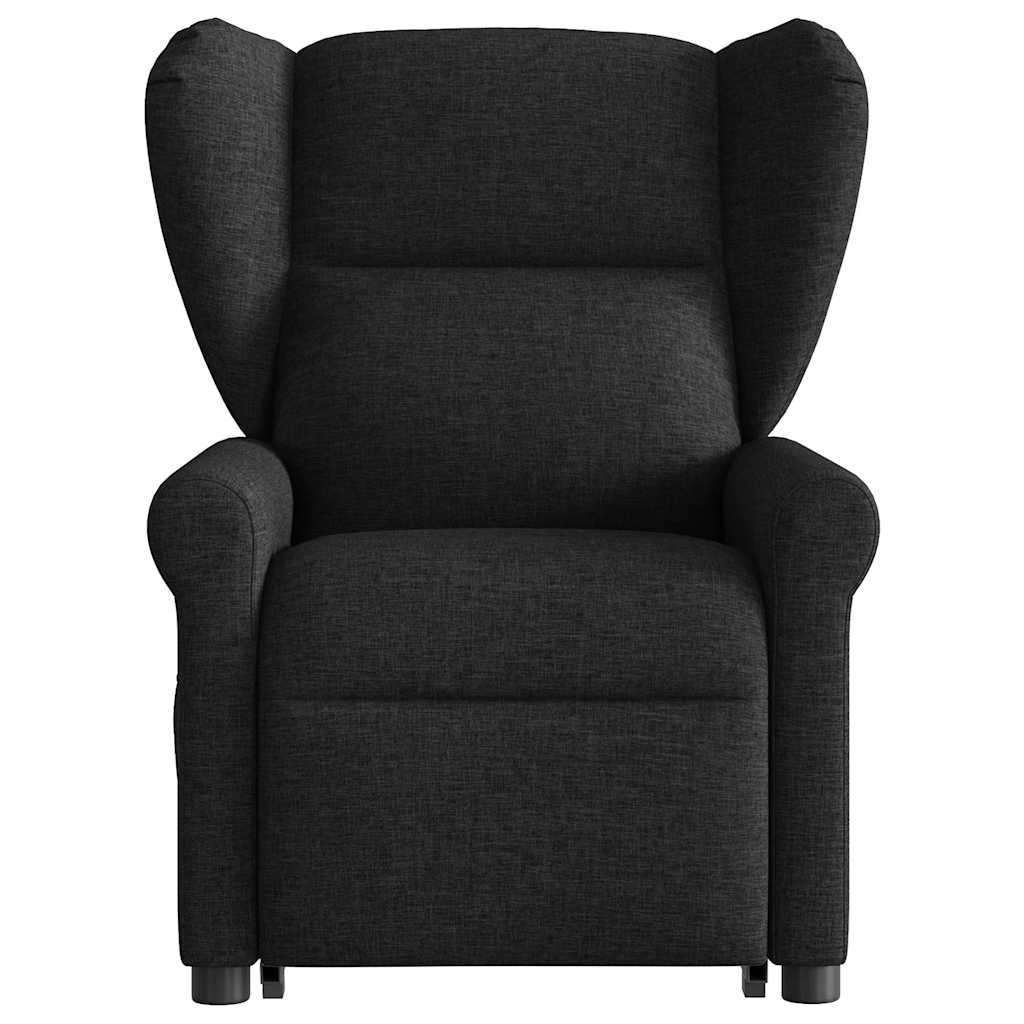 Fotoliu rabatabil de masaj, cu ridicare, negru, material textil GartenMobel Dekor