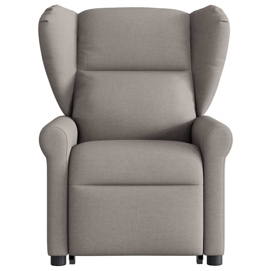Fotoliu rabatabil de masaj cu ridicare, gri taupe, textil GartenMobel Dekor
