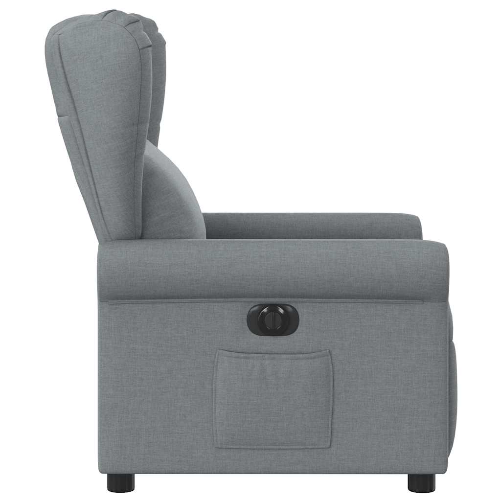 Fotoliu rabatabil electric, gri deschis, textil GartenMobel Dekor