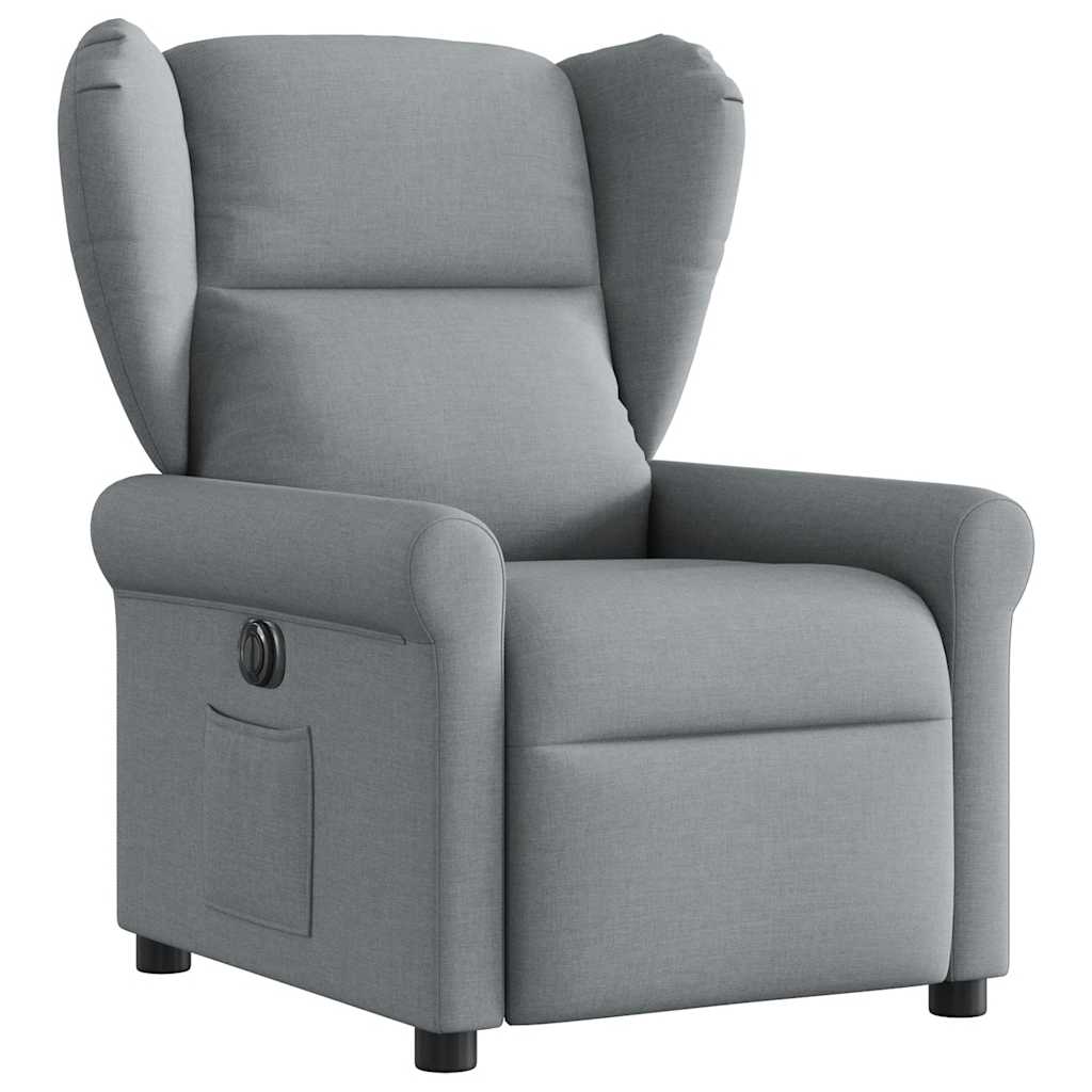 Fotoliu rabatabil electric, gri deschis, textil GartenMobel Dekor