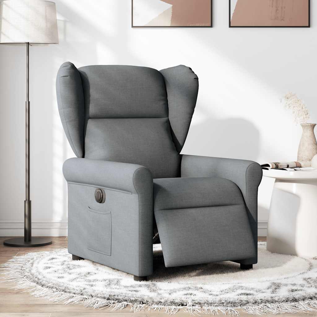 Fotoliu rabatabil electric, gri închis, material textil GartenMobel Dekor
