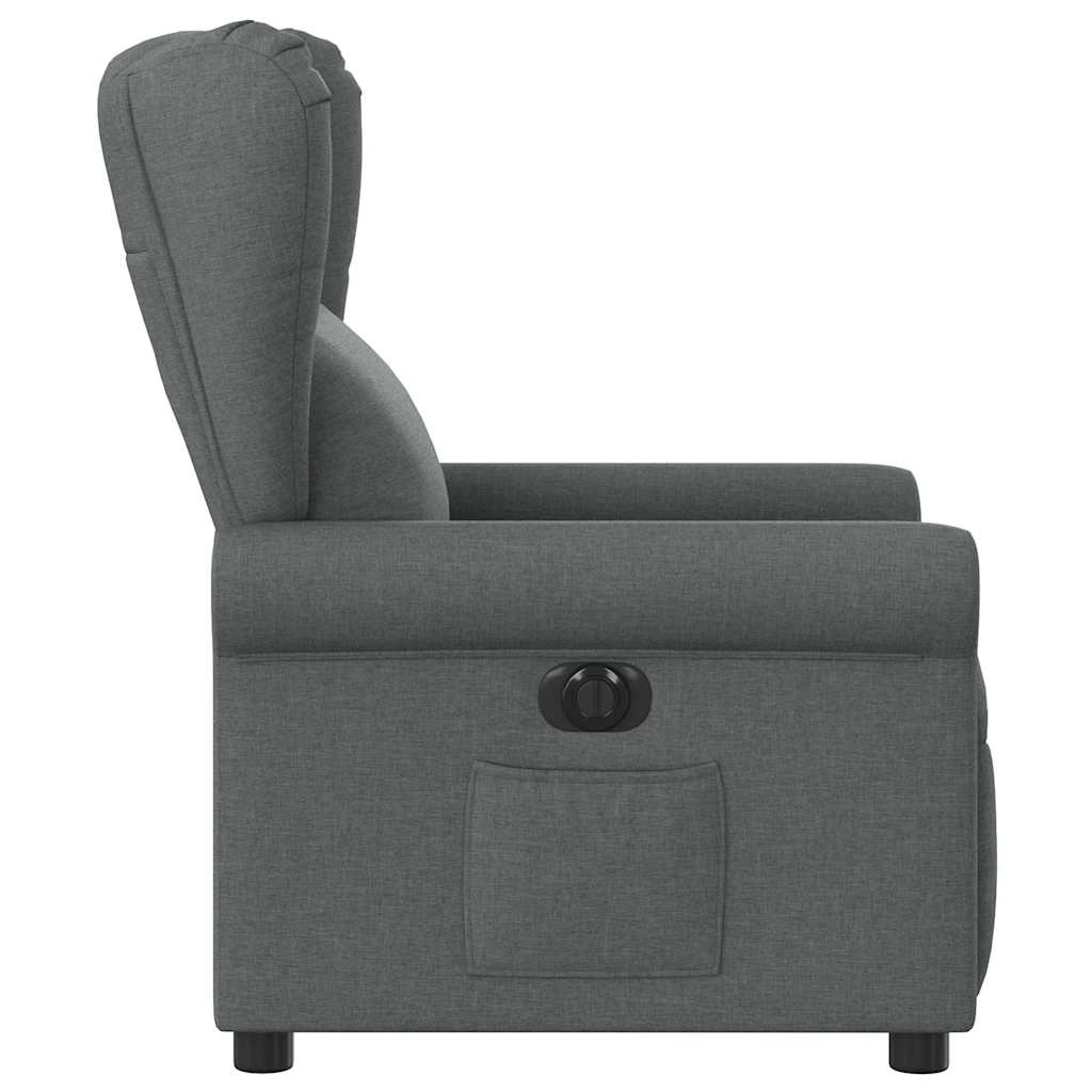 Fotoliu rabatabil electric, gri închis, material textil GartenMobel Dekor