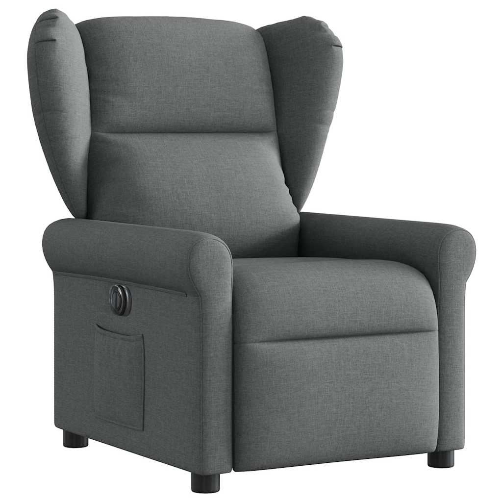 Fotoliu rabatabil electric, gri închis, material textil GartenMobel Dekor