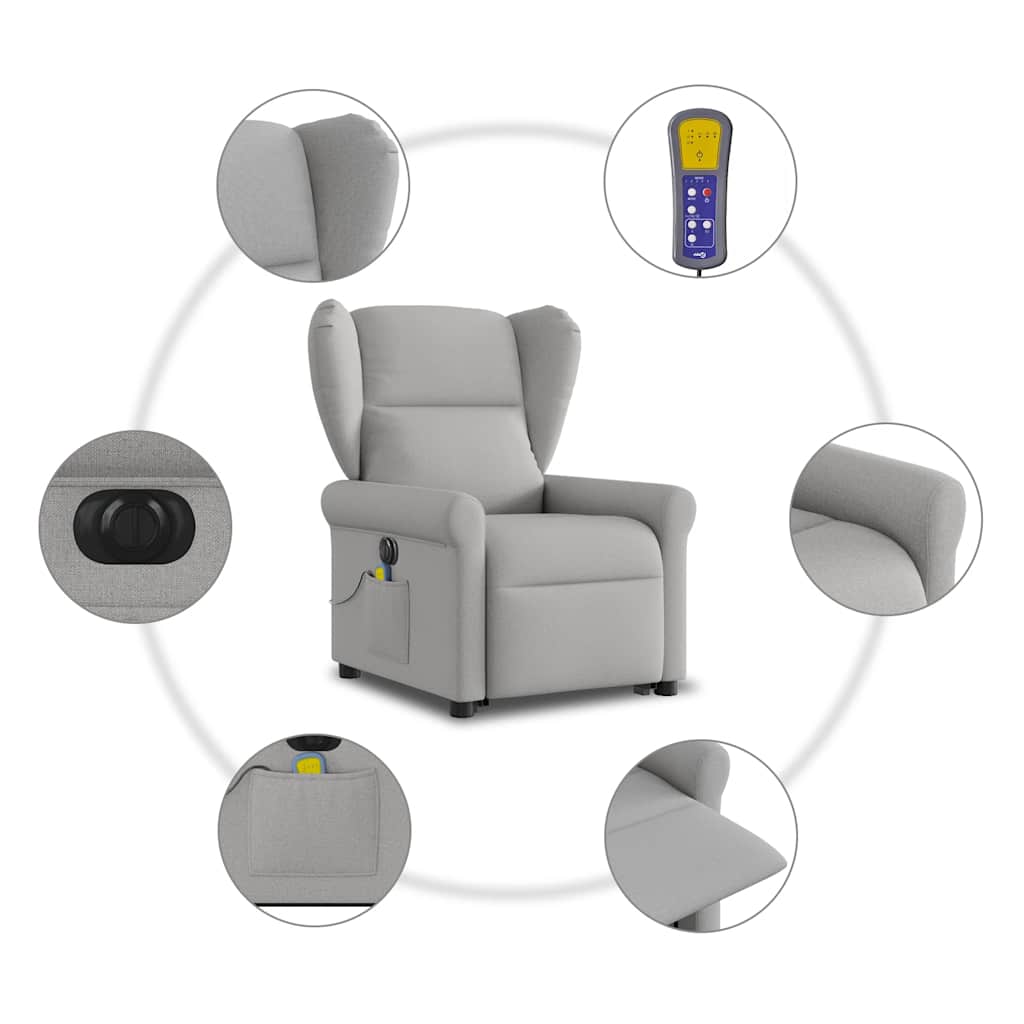 Scaun electric pentru masaj picioare în picioare stofa gri nor GartenMobel Dekor