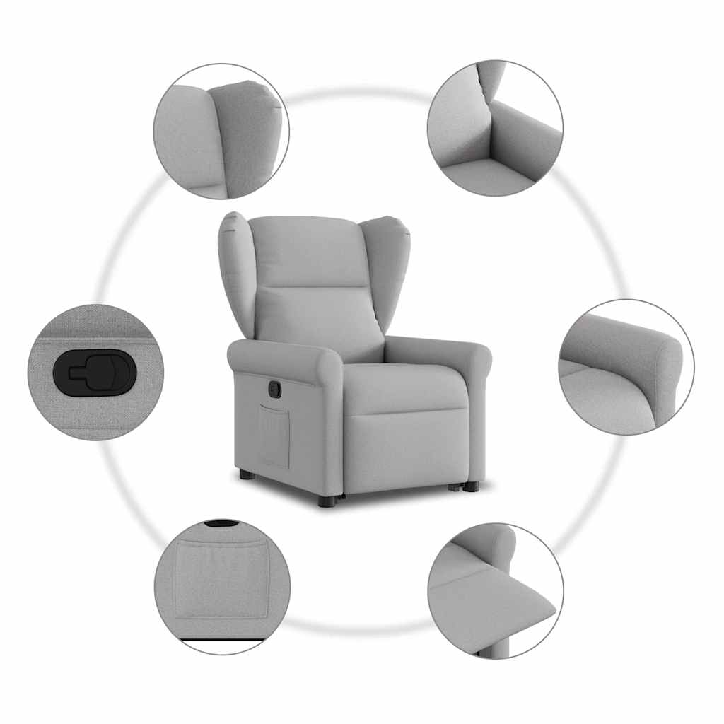 Scaun înclinabil vertical din țesătură gri nor GartenMobel Dekor