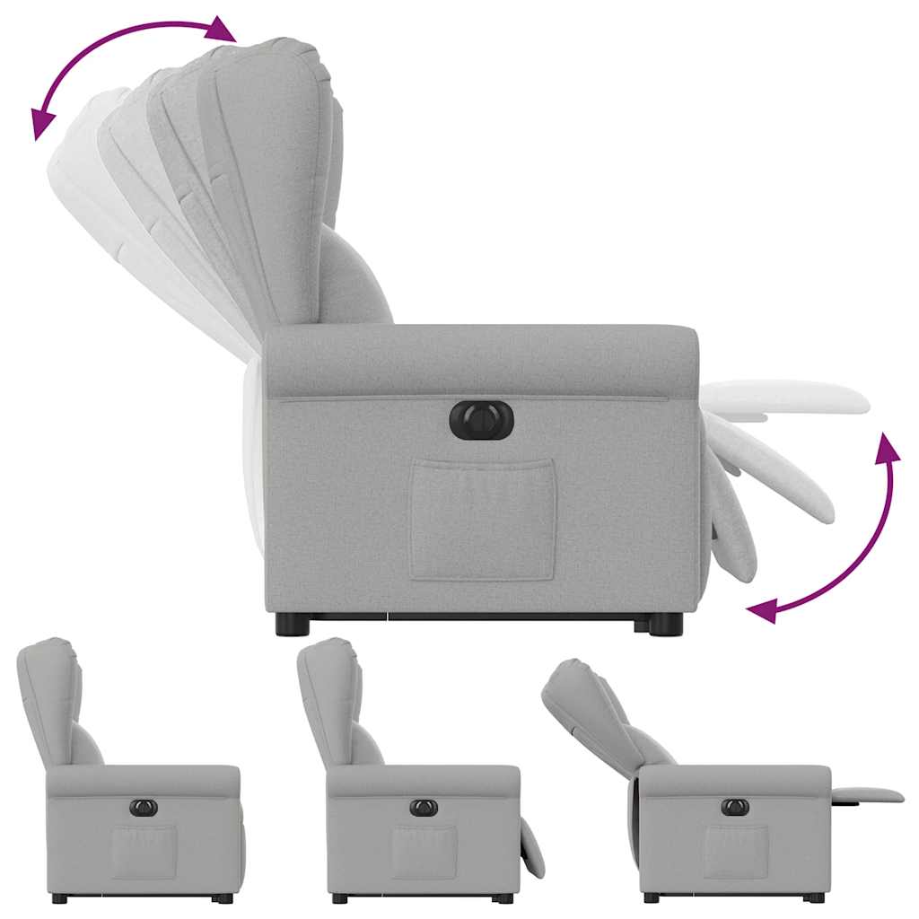 Scaun reclinabil electric, țesătură gri nor GartenMobel Dekor