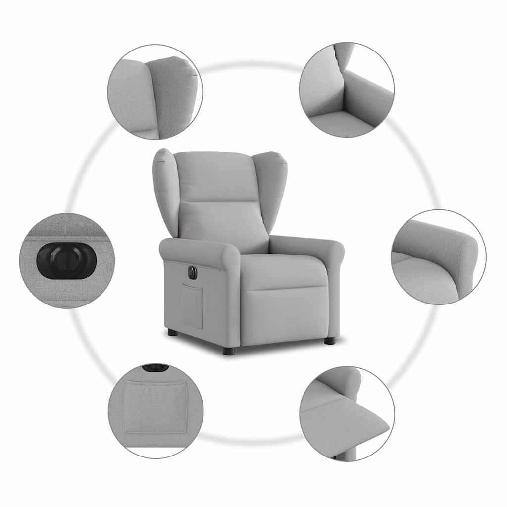 Scaun reclinabil electric Cloud Grey Fabric GartenMobel Dekor